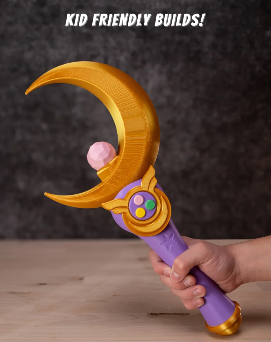 3D Printed Moonlight Wand 16" Cosplay Prop | Fantasy Magical Wand