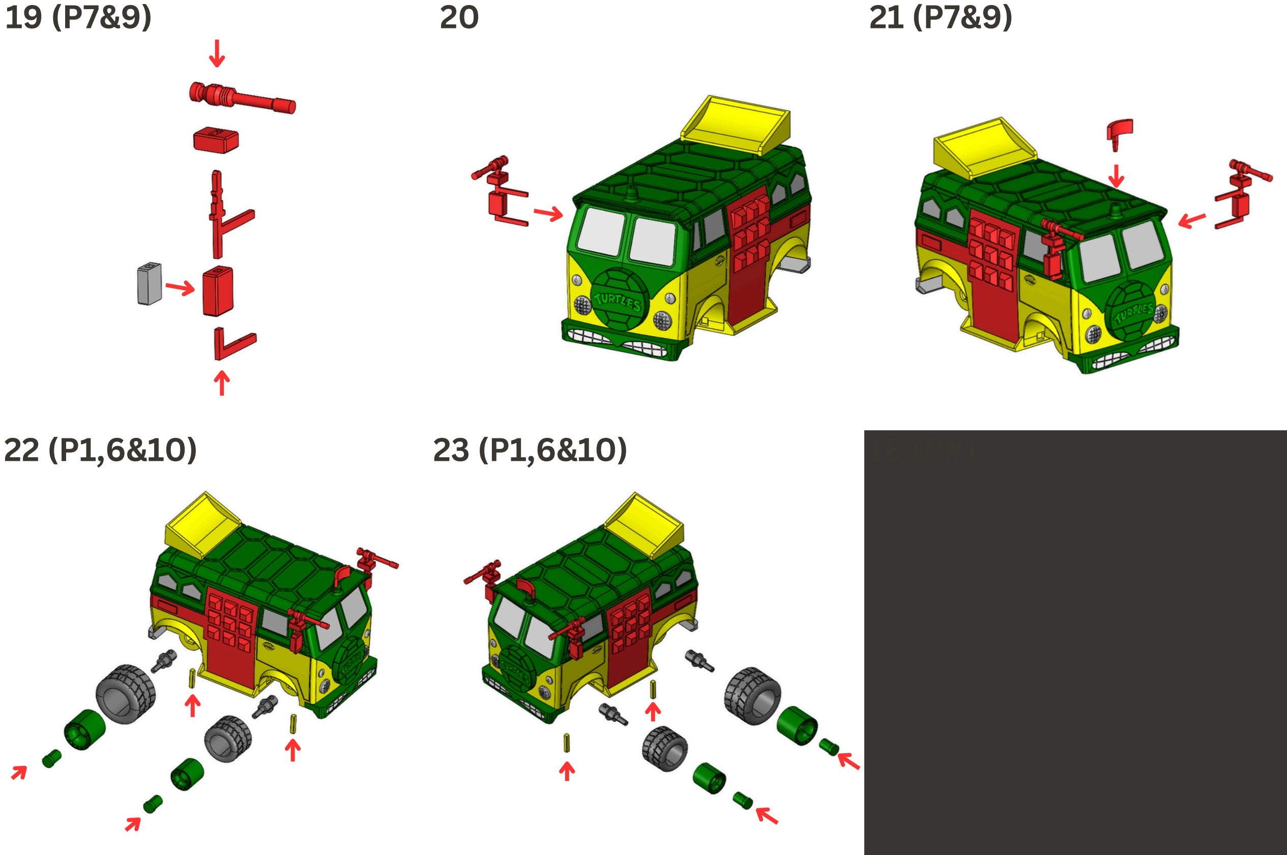 3D Printed TMNT Party Wagon Building Kit
