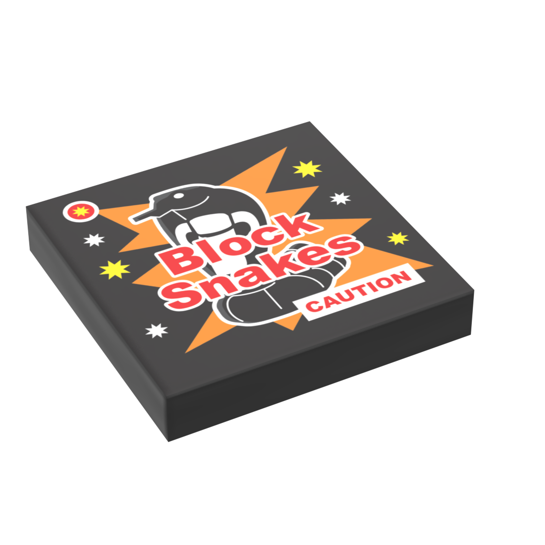 B3 Customs® Block Snakes Minifig Fireworks (2x2 Tile), 4th of July