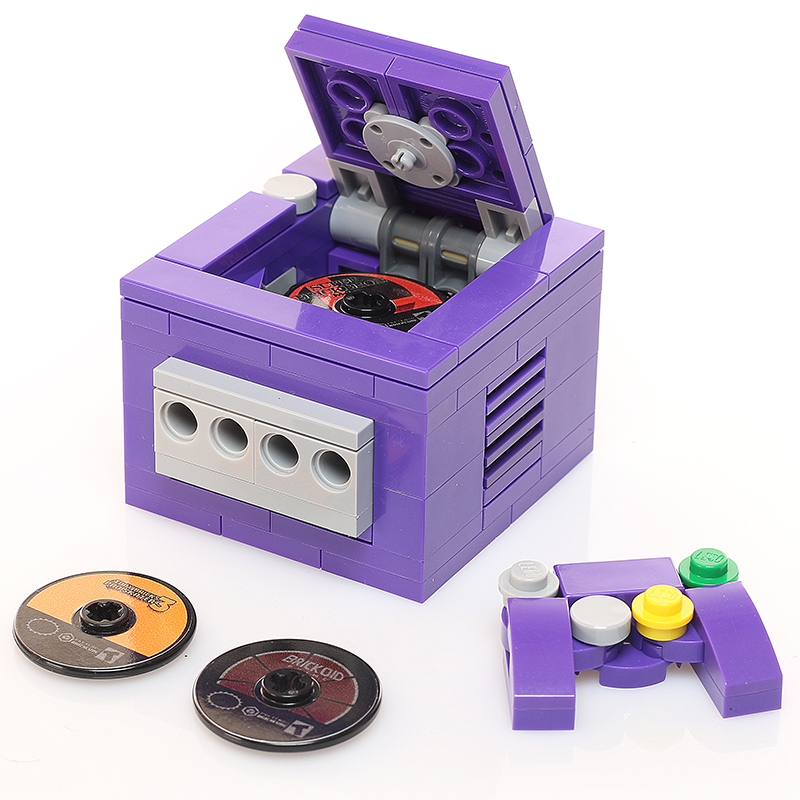 Brickshow Shop Custom Pretendo BrickCube 2001 Video Game Console made using LEGO parts Building Kit