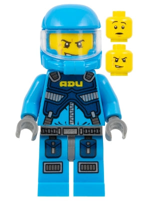 Preowned LEGO® Minifigure – Space ac005 Alien Defense Unit Soldier 2 Dark Bluish Gray Hips