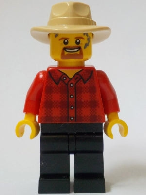 Preowned LEGO® Minifigure – BrickLink Designer Program adp119 General Store Carriage Driver - Male, Red Plaid Flannel Shirt,