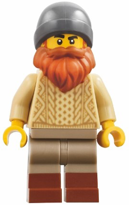 Preowned LEGO® Minifigure – BrickLink Designer Program adp152 (Harbormaster's Office Fisherman - Tan Knit Cable Sweater,