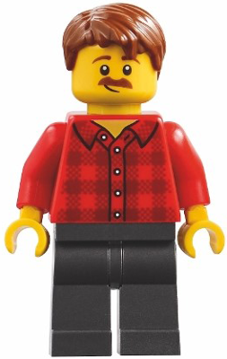 Preowned LEGO® Minifigure – BrickLink Designer Program adp154 (Harbormaster's Office Fisherman - Red Plaid Flannel Shirt,