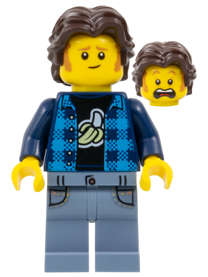 Preowned LEGO® Minifigure – BrickLink Designer Program adp162 (The Art of Chocolate Customer - Male, Dark Azure Flannel Shirt