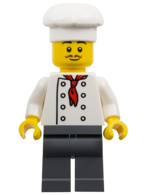 Preowned LEGO® Minifigure – BrickLink Designer Program adp164 (The Art of Chocolate Chef - Male, White Torso with 8 Buttons,