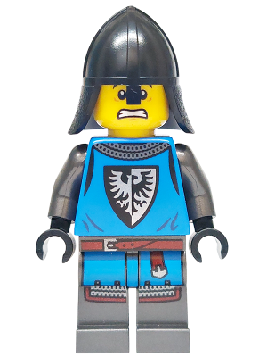 Preowned LEGO® Minifigure – BrickLink Designer Program adp171 (Forest Stronghold Black Falcon Soldier - Male, Pearl Dark Gray