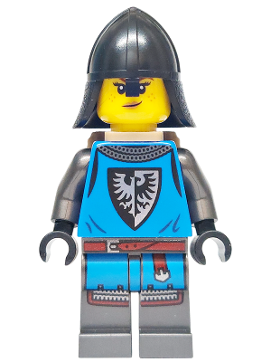 Preowned LEGO® Minifigure – BrickLink Designer Program adp172 (Forest Stronghold Black Falcon Soldier - Female, Pearl Dark Gr