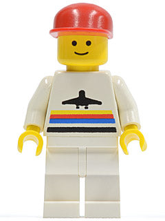 Preowned LEGO® Minifigure – Town air003 Airport Classic White Legs Red Cap