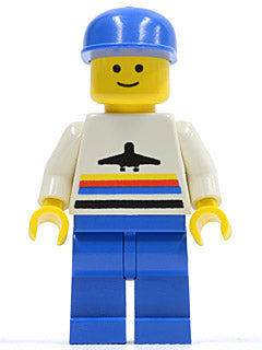 Preowned LEGO® Minifigure – Town air005 Airport Classic Blue Legs Blue Cap