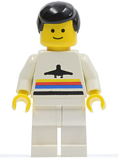 Preowned LEGO® Minifigure – Town air012 Airport Classic White Legs Black Male Hair