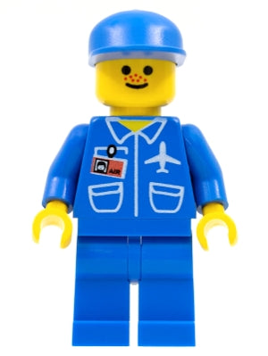 Preowned LEGO® Minifigure – Town air018 Airport Blue Blue Legs Blue Cap