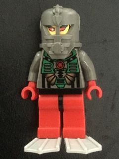 Preowned LEGO® Minifigure – Aquazone aqu013a Commander Manta Ray Light Gray Flippers