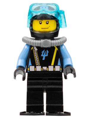 Preowned LEGO® Minifigure – Aquazone aqu015a Aquaraider Diver 1 w/Black Flippers