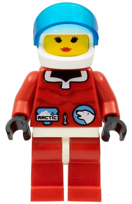Preowned LEGO® Minifigure – Town arc001 Arctic Red White Helmet