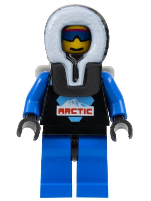 Preowned LEGO® Minifigure – Town arc002 Arctic Black Black Hood Backpack