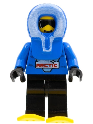 Preowned LEGO® Minifigure – Town arc006 Arctic Blue Blue Hood Black Legs Snowshoes
