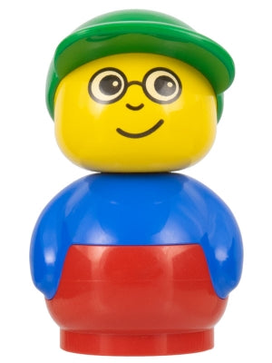 Preowned LEGO® Minifigure – Primo baby008 Primo Figure Boy w/Red Base Blue Top Green Hat Gl