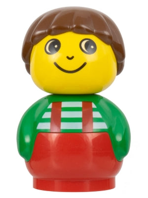Preowned LEGO® Minifigure – Primo baby010 Primo Figure Boy w/Red Base Green Top w/Red Suspe