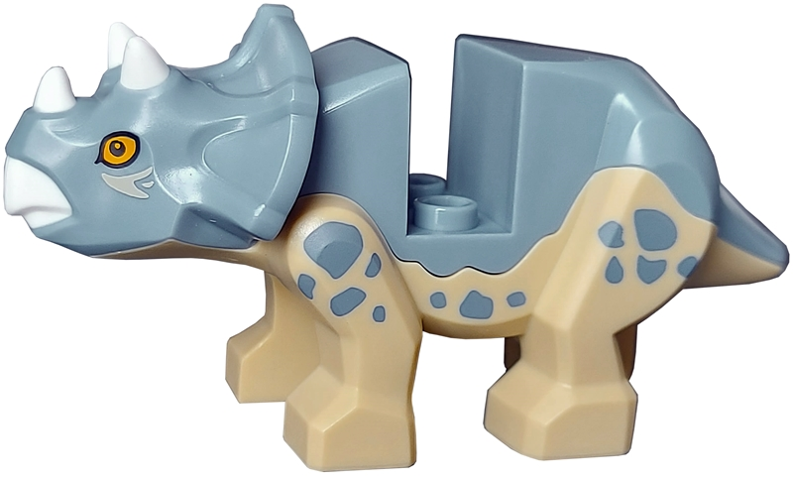 LEGO® bb1151c02pb01 Dinosaur Triceratops Baby with Fixed Sand Blue Top with Molded White Horns and Beak