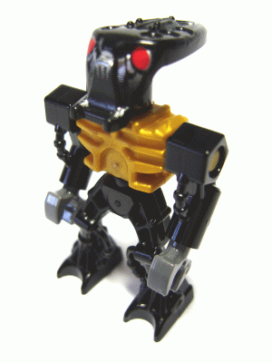 Preowned LEGO® Minifigure – BIONICLE bio015 Bionicle Mini Barraki Mantax (Pearl Gold Torso)