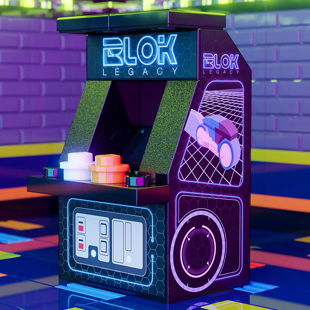 Brickshow Shop Custom BLOK Legacy Arcade Machine made using LEGO parts Building Kit