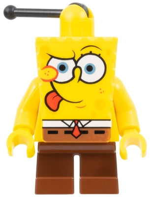 Preowned LEGO® Minifigure – SpongeBob SquarePants bob008 SpongeBob Intent Look Tongue Out
