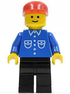 LEGO® Minifigure Town but012 Shirt w/6 Buttons Blue Black Legs Red Cap