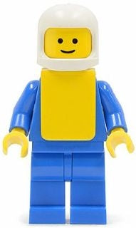 Preowned LEGO® Minifigure – Town but018 Shirt w/6 Buttons Blue Blue Legs White Classic Helm