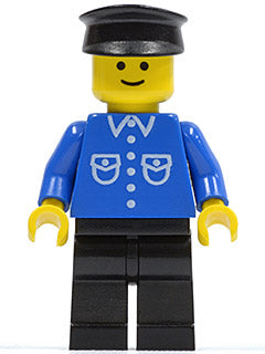 LEGO® Minifigure Town but021 Shirt w/6 Buttons Blue Black Legs Black Hat