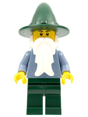 Preowned LEGO® Minifigure – Castle cas483a Wizard Sand Blue w/Dark Green Legs and Hat Black