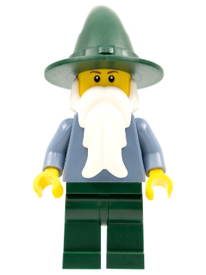 Preowned LEGO® Minifigure – Castle cas483b Wizard Sand Blue w/Dark Green Legs and Hat Reddi