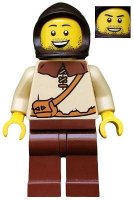 Preowned LEGO® Minifigure – Castle cas491 Kingdoms Peasant Male w/Dark Brown Hood