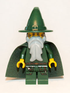 Preowned LEGO® Minifigure – Castle cas509 Kingdoms Dark Green Wizard Light Bluish Gray Bear