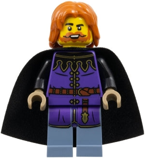 Preowned LEGO® Minifigure – Castle cas588 Queen's Tax Collector - Dark Purple Surcoat, Sand Blue Legs, Black Cape