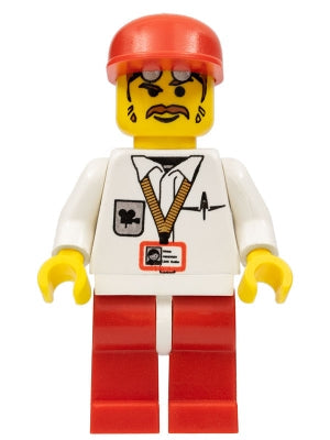 Preowned LEGO® Minifigure – Studios cc4058 Cameraman Red Legs Red Cap