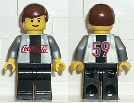 Preowned LEGO® Minifigure – Sports cc4472 Soccer Player Coca-Cola Secret Player B Silver