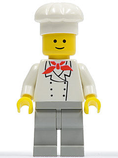Preowned LEGO® Minifigure – Town chef004 Chef Light Gray Legs Standard Grin