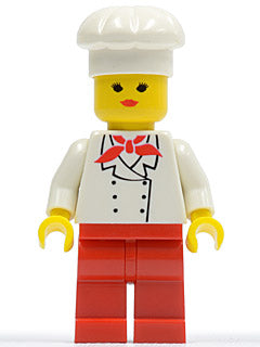 Preowned LEGO® Minifigure – Town chef008 Chef Red Legs Female