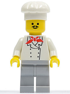 Preowned LEGO® Minifigure – Town chef011 Chef Light Bluish Gray Legs Moustache