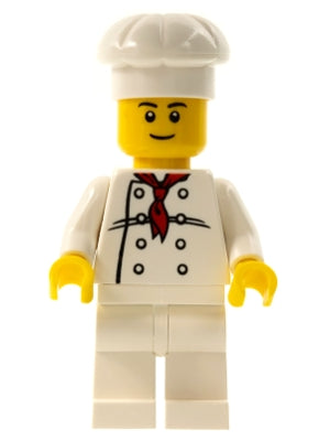 Preowned LEGO® Minifigure – Town chef017a Chef White Torso w/8 Buttons White Legs Black Eye