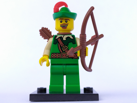 LEGO® Collectible Minifigure Series 1 – Forestman set w/Stand & Acces (col01-14) Complete Set with Stand & Accessories