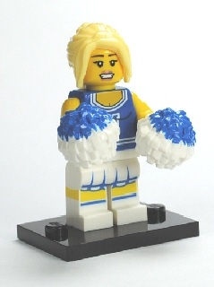 LEGO® Collectible Minifigure Series 1 – col01-2 Cheerleader set w/Stand & Acces Complete Set with Stand & Accessories