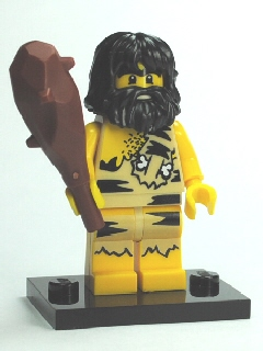 LEGO® Collectible Minifigure Series 1 – col01-3 Caveman set w/Stand & Acces Complete Set with Stand & Accessories