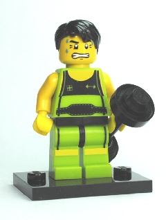 LEGO® Collectible Minifigure Series 2 – Weightlifter set w/Stand & Acces (col02-10) Complete Set with Stand & Accessories