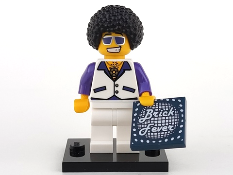 LEGO® Collectible Minifigure Series 2 – Disco Dude set w/Stand & Acces (col02-13) Complete Set with Stand & Accessories