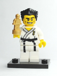 LEGO® Collectible Minifigure Series 2 – Karate Master set w/Stand & Acces (col02-14) Complete Set with Stand & Accessories