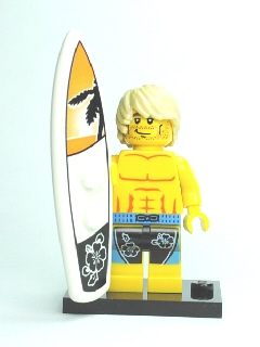 LEGO® Collectible Minifigure Series 2 – Surfer set w/Stand & Acces (col02-15) Complete Set with Stand & Accessories