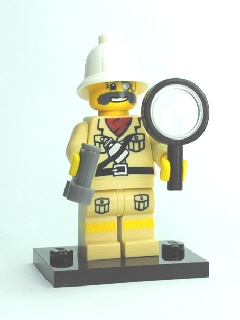LEGO® Collectible Minifigure Series 2 – col02-7 Explorer set w/Stand & Acces Complete Set with Stand & Accessories