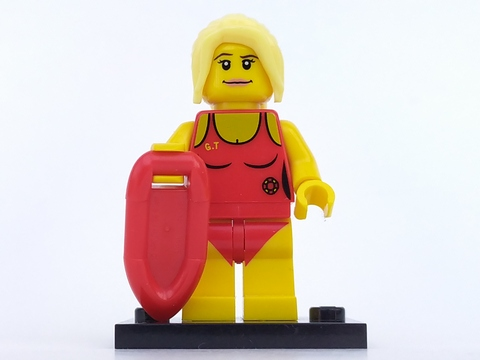 LEGO® Collectible Minifigure Series 2 – col02-8 Lifeguard set w/Stand & Acces Complete Set with Stand & Accessories
